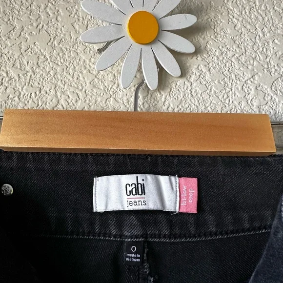 Cabi Black Hi-Low Crop Jeans - Picture 3 of 5